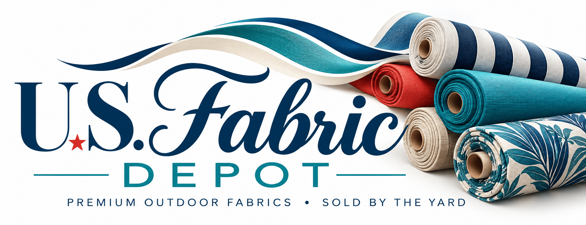 U.S. Fabric Depot logo — premium outdoor fabrics sold by the yard